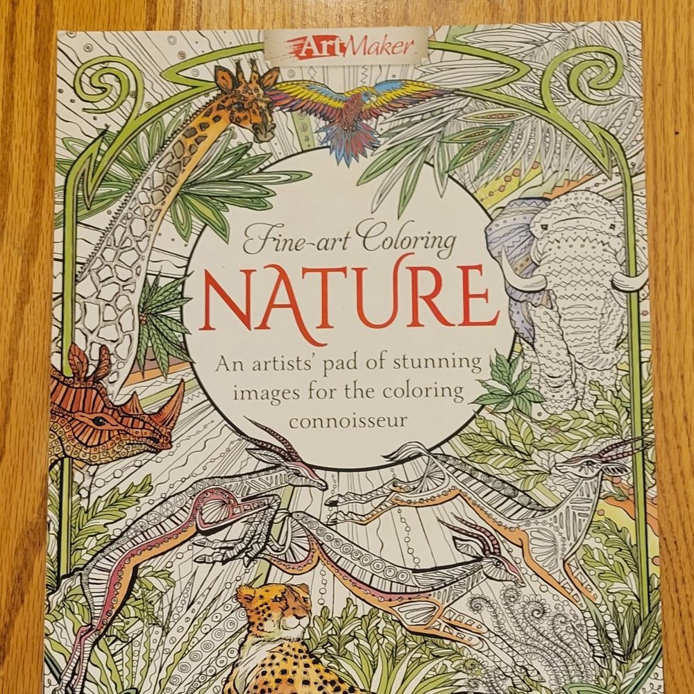 Mega sized Fine-art Coloring Nature book for artists by Hinkler and ArtMaker